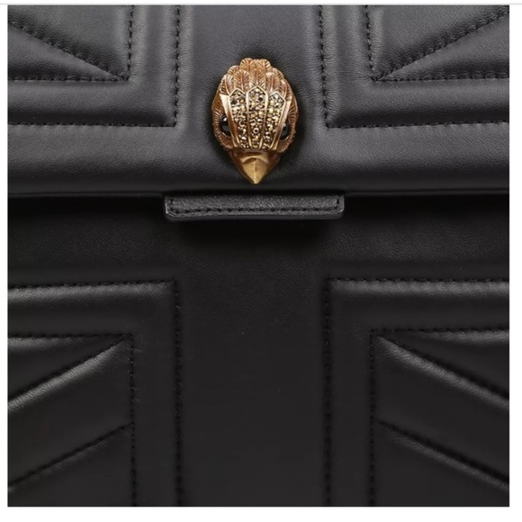 Kurt Geiger London Mini Kensington Leather Black Union Jack Bag NWT Chain Strap - Picture 3 of 7